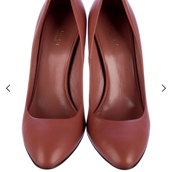 NIB Gucci Horsebit Gold Accent Leather Pumps Heels Women's Size: 39.5 Neutral - Picture 9 of 9